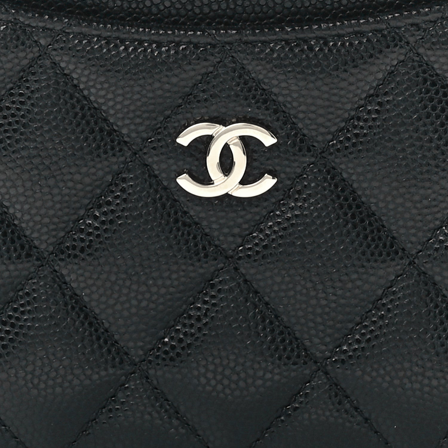 Chanel Caviar Quilted CC Zip Card Holder Black 8 of 12