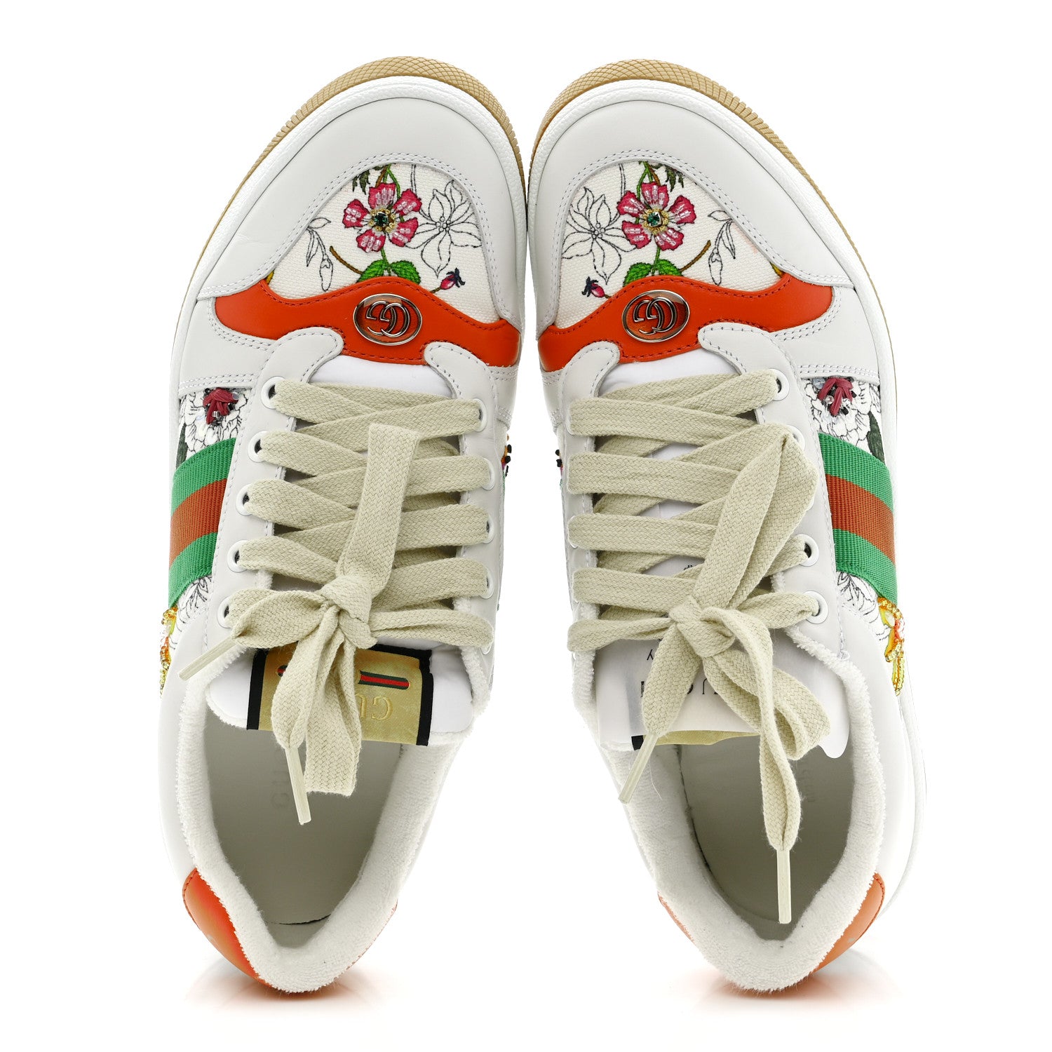 Gucci Sepang Flora Faded Canvas Web Womens Screener Sneakers 38.5