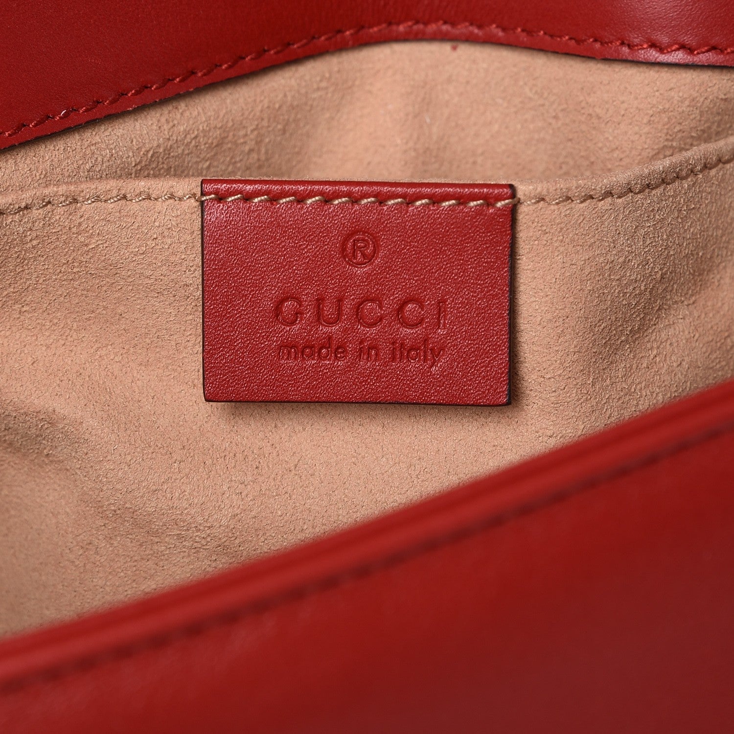 Gucci Calfskin Matelasse Mini GG Marmont Shoulder Bag Hibiscus Red 8 of 9