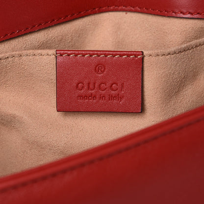 Gucci Calfskin Matelasse Mini GG Marmont Shoulder Bag Hibiscus Red 8 of 14