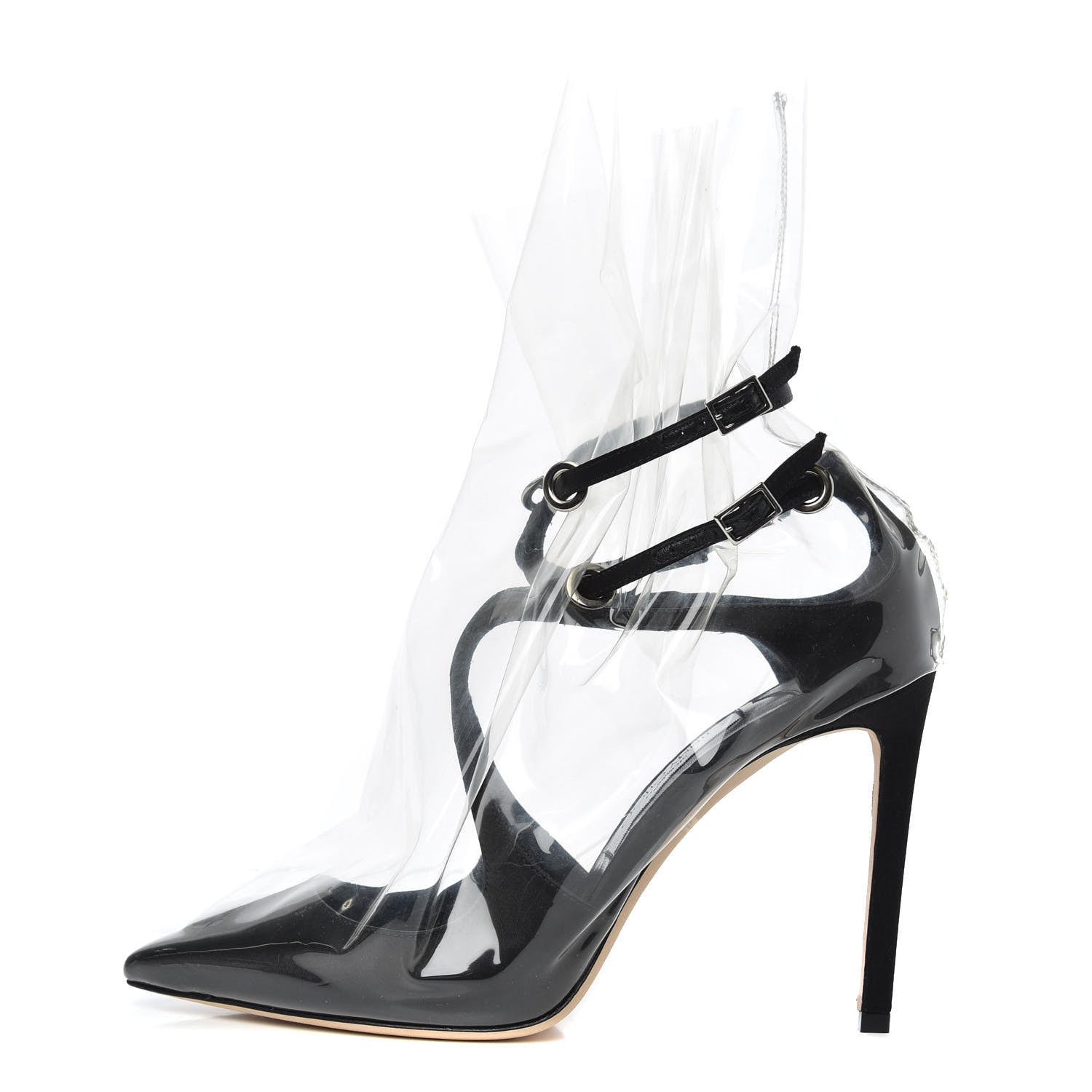 Jimmy Choo x OFF-WHITE Satin TPU Claire 100 Pumps 39.5 Black 1 of 7