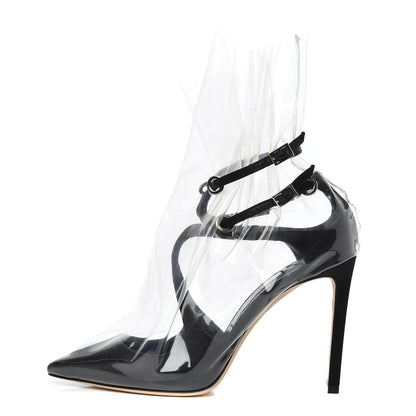 Jimmy Choo x OFF-WHITE Satin TPU Claire 100 Pumps 39.5 Black 1 of 7