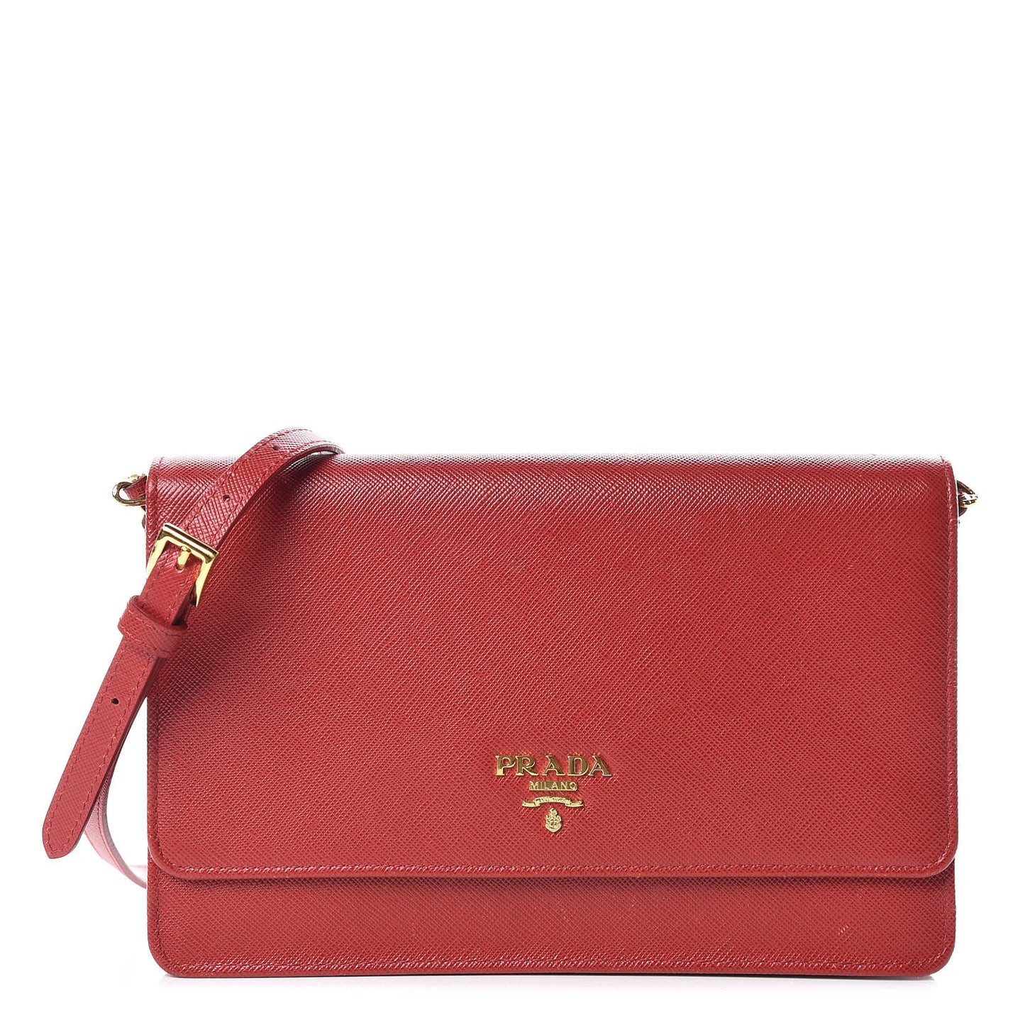 Saffiano Metal Flap Wallet With Strap Fuoco