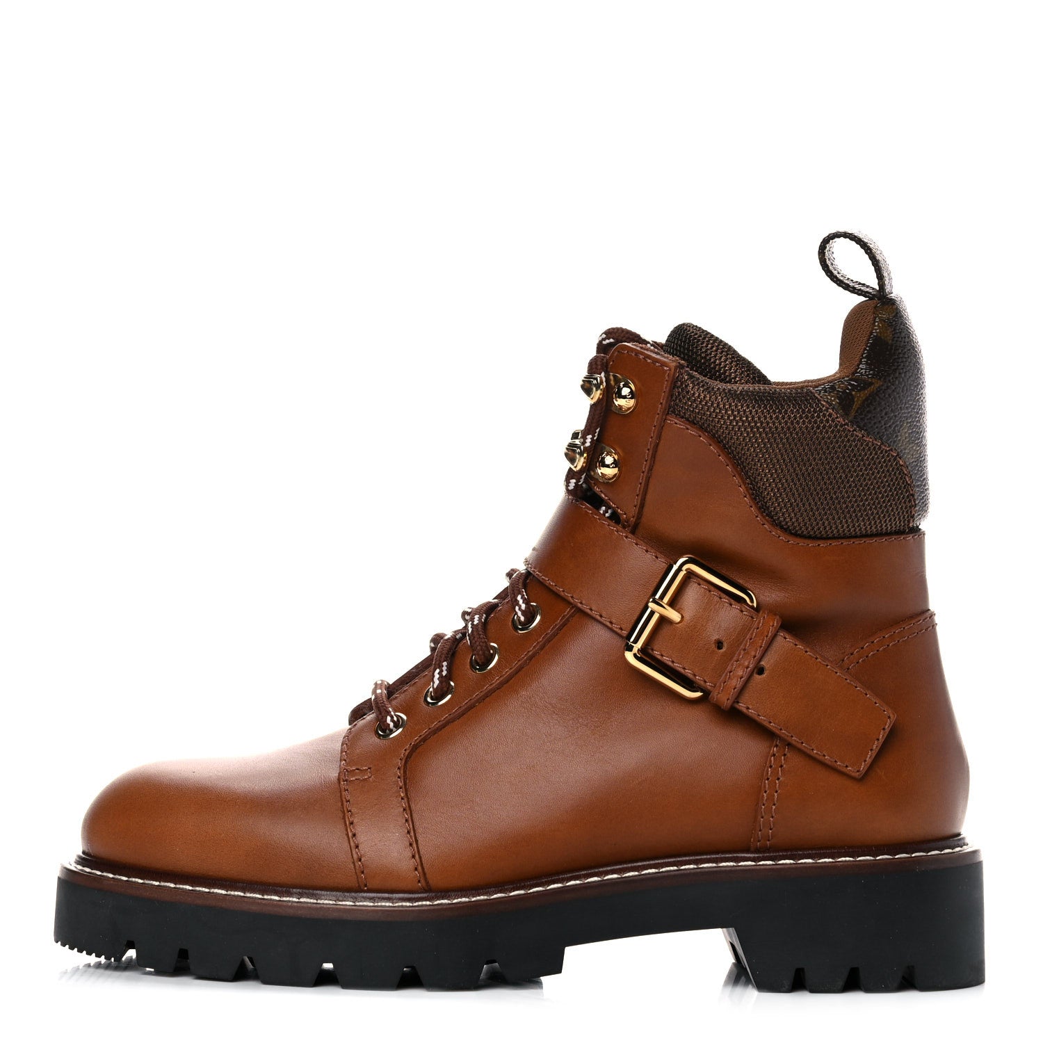Louis Vuitton Calfskin Territory Ranger Combat Boots 36.5 Cognac 1 of 8