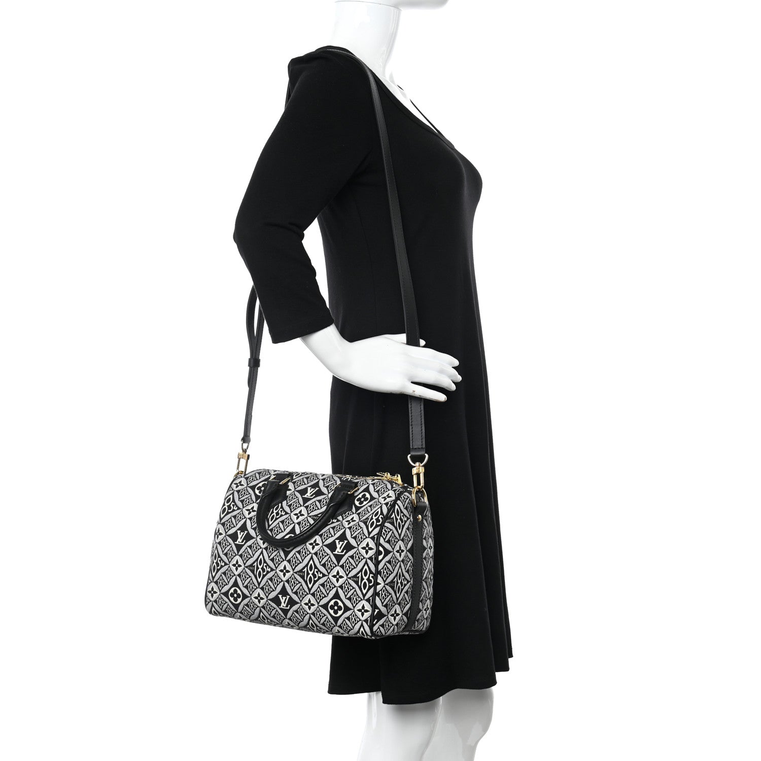 Louis Vuitton Jacquard Since 1854 Speedy Bandouliere 25 Grey 2 of 10