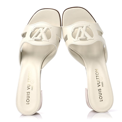 Louis Vuitton Calfskin LV Isola Mules 38 White 2 of 9