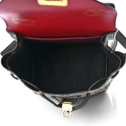 Salvatore Ferragamo Canvas Calfskin Gancini Backpack Black Beige 4 of 8