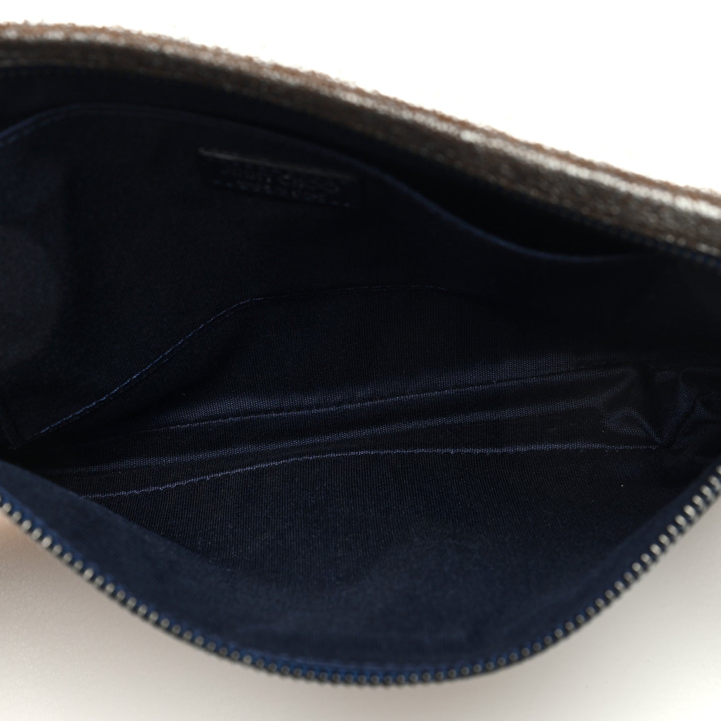 Metallic Grainy Goatskin Zena Clutch Platinum