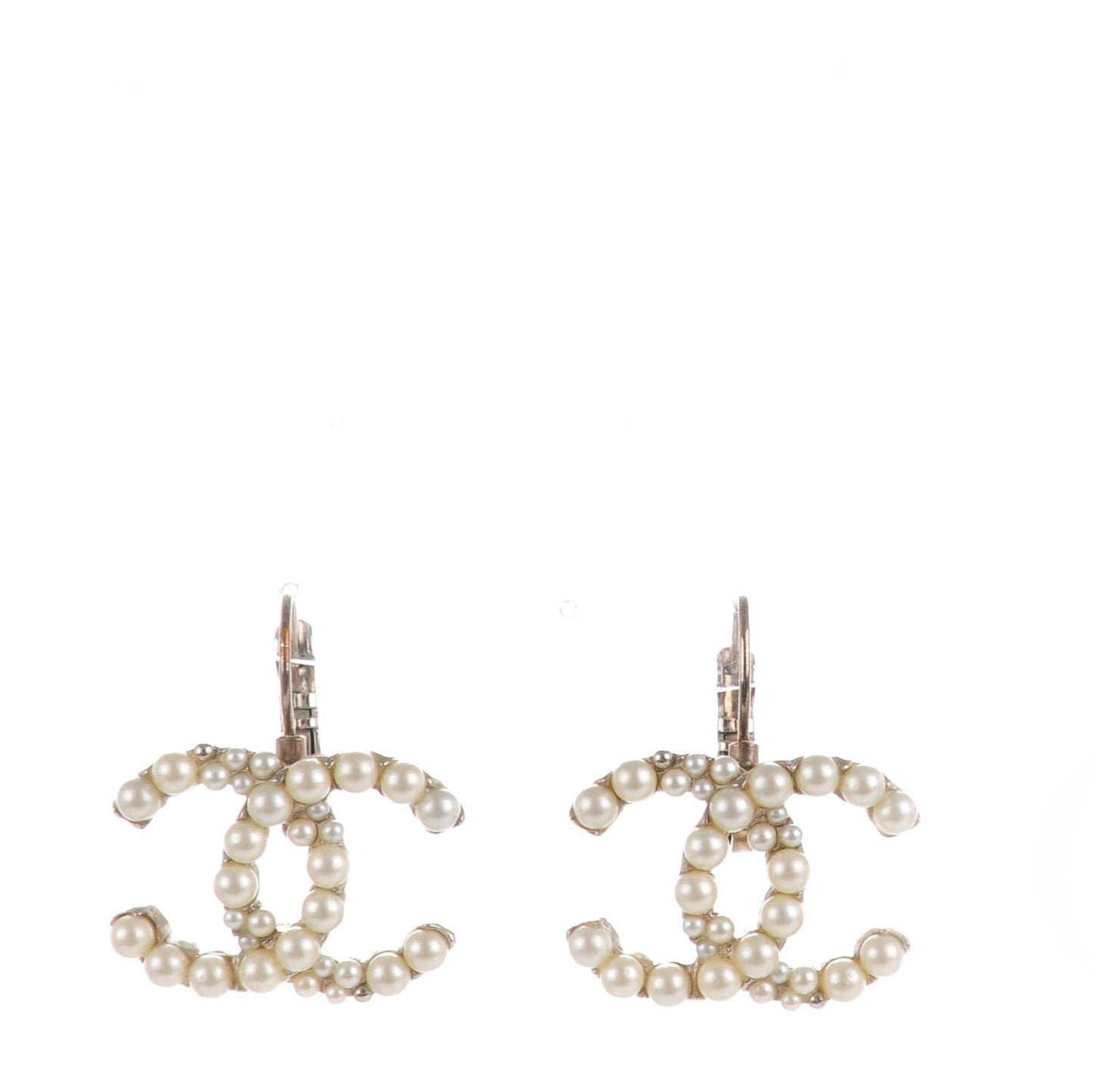 Pearl CC Dangle Earrings Light Gold