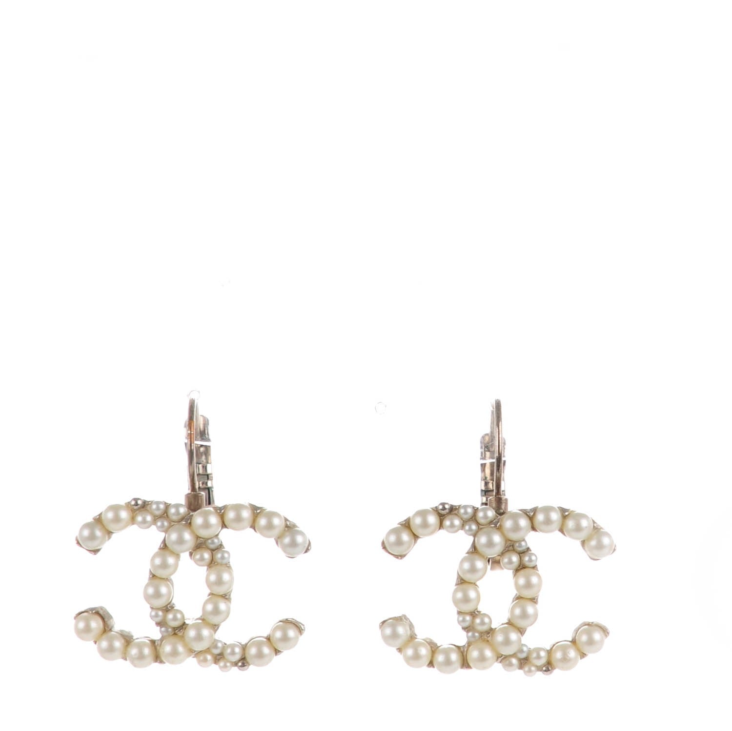 Chanel Pearl CC Dangle Earrings Light Gold 1 of 6
