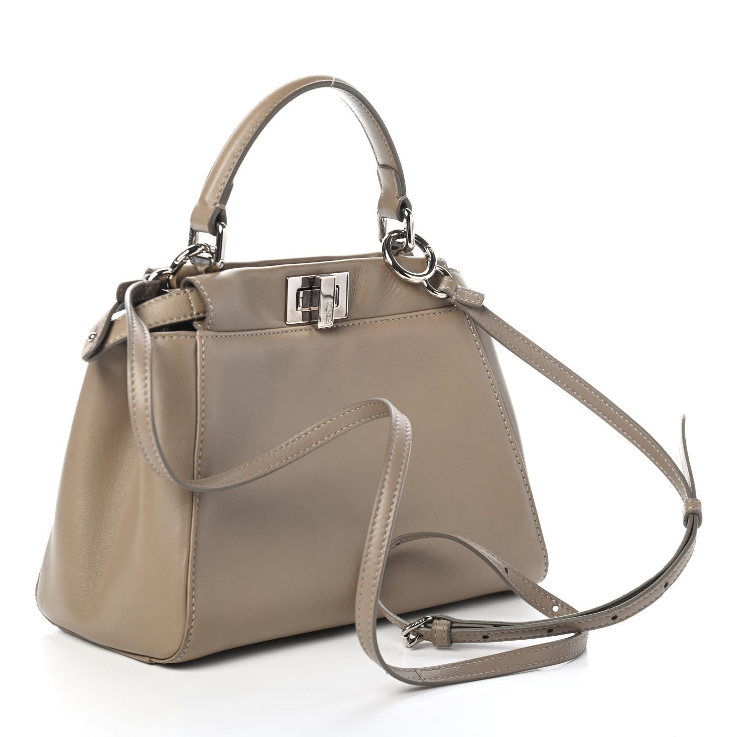 Fendi Nappa Mini Peekaboo Iconic Satchel Tortora 2 of 4