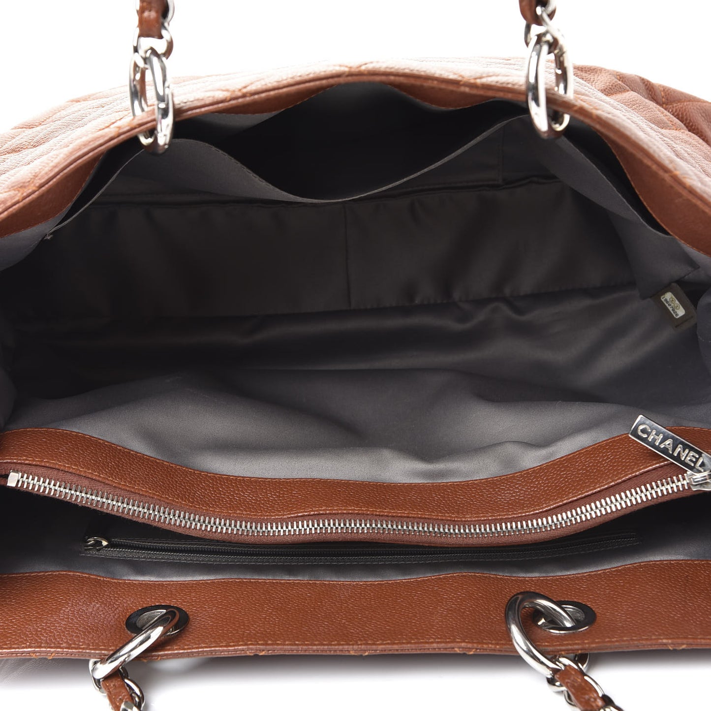 Caviar Quilted XL Grand Shopping Tote GST Brown
