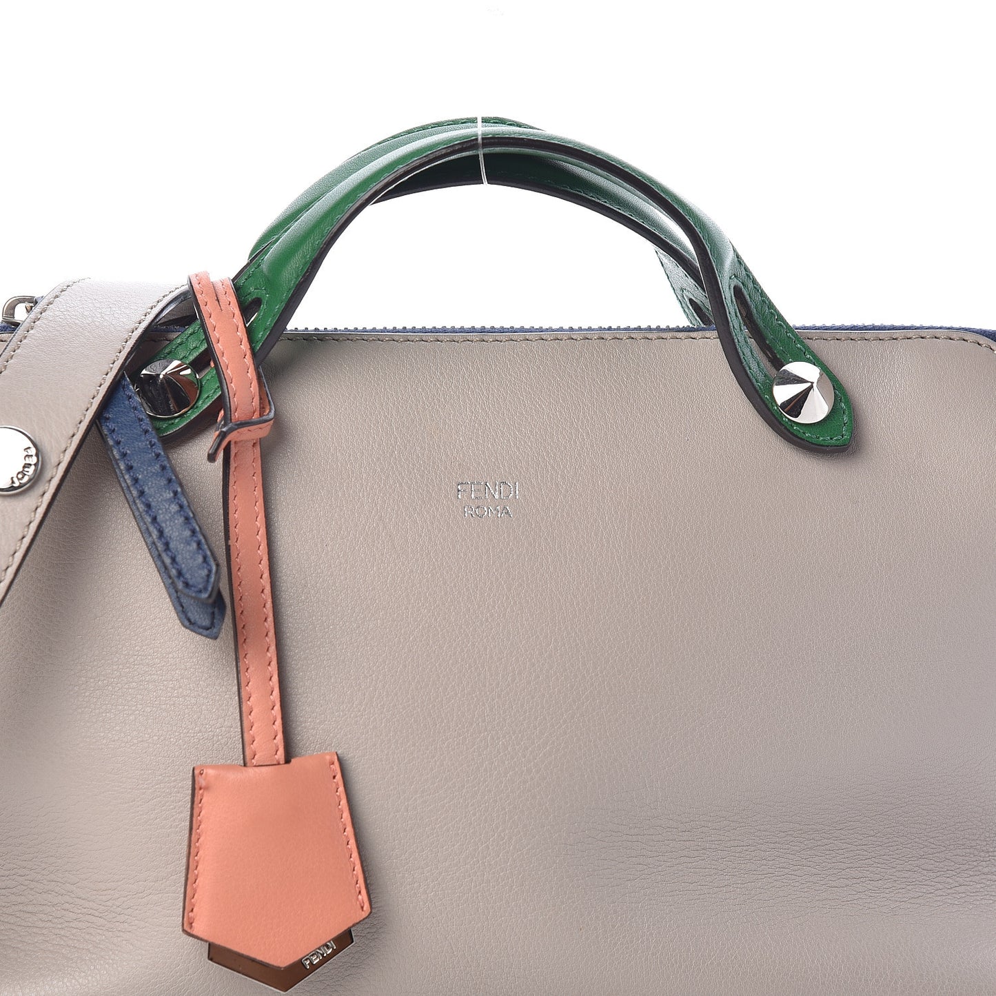 Vitello Dolce 4 Color Medium By The Way Boston Bag Grigio Polvere Emerald Multicolor