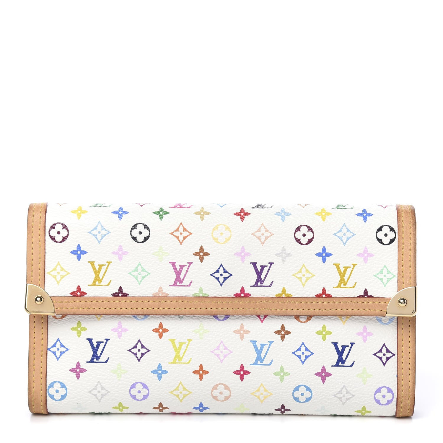 Louis Vuitton Monogram Multicolor Porte Tresor International Wallet White 1 of 7