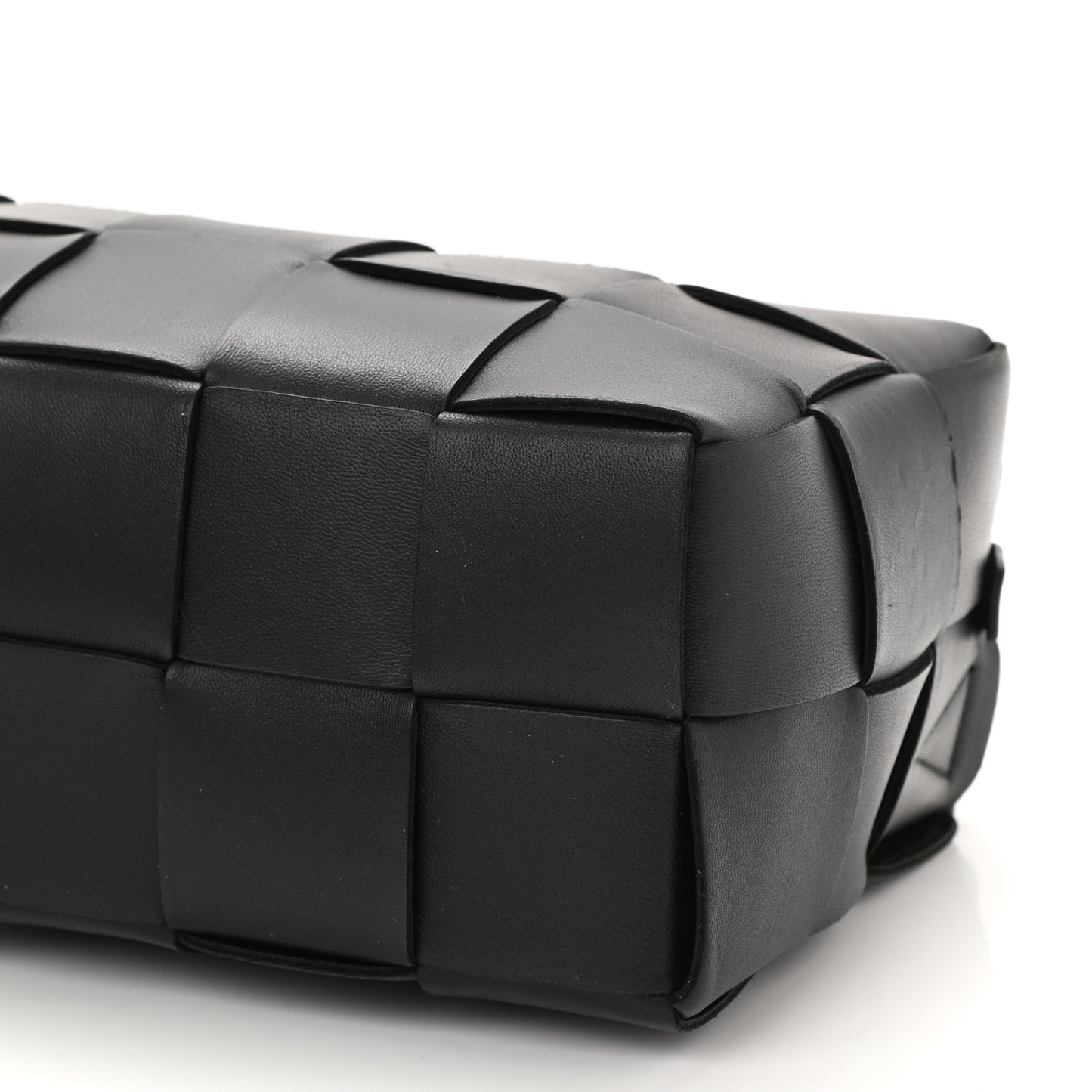 Lambskin Maxi Intrecciato Brick Cassette Bag Black