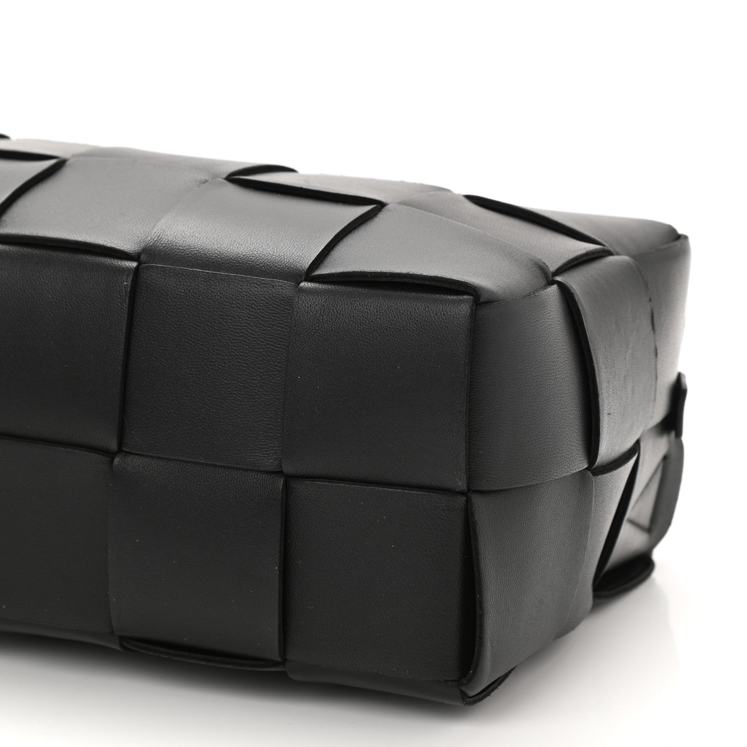 Bottega Veneta Lambskin Maxi Intrecciato Brick Cassette Bag Black 9 of 10