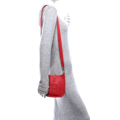 Hermes Taurillon Clemence Amazone Evelyne TPM Rouge Casaque Crevette 2 of 10