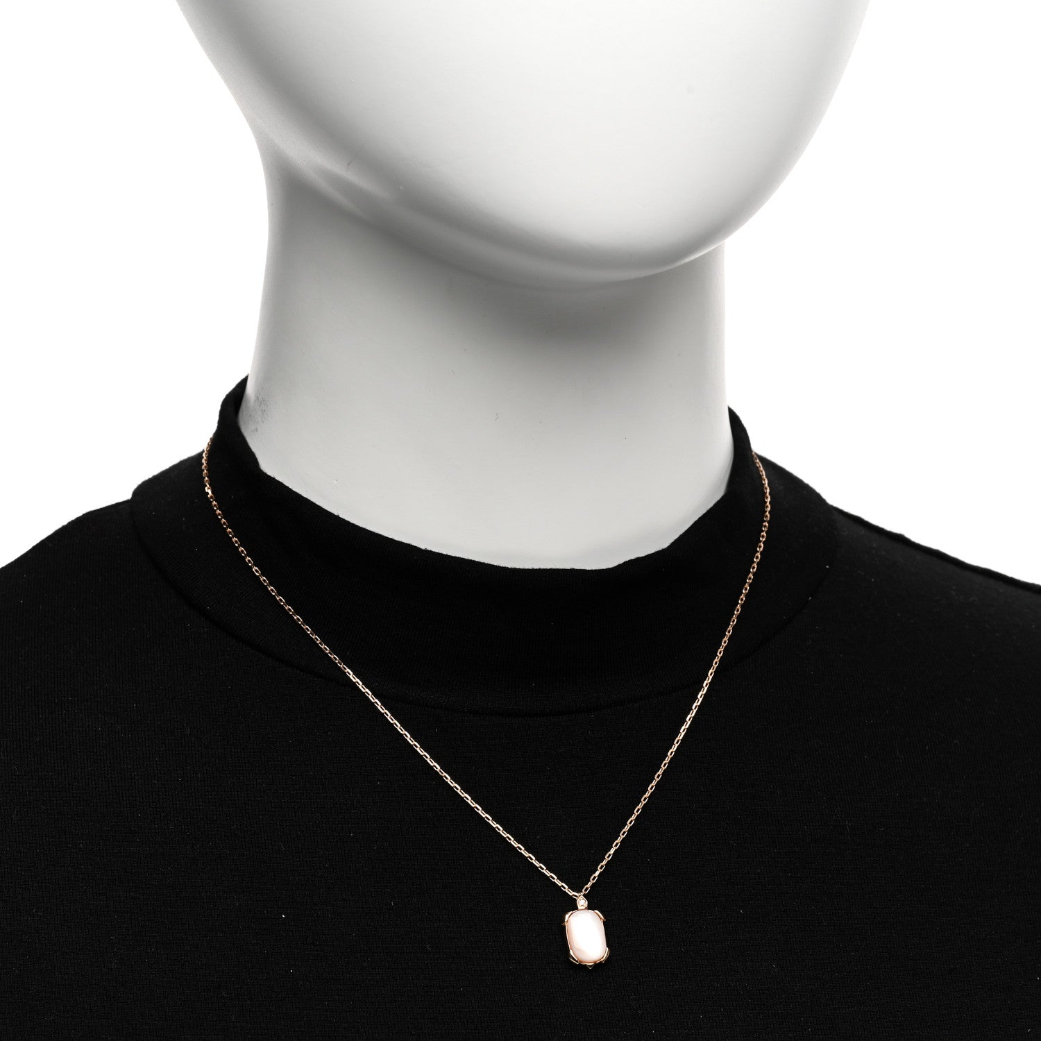 Cartier 18K Pink Gold Diamond Pink Mother Of Pearl Tortue Pendant Necklace 2 of 5