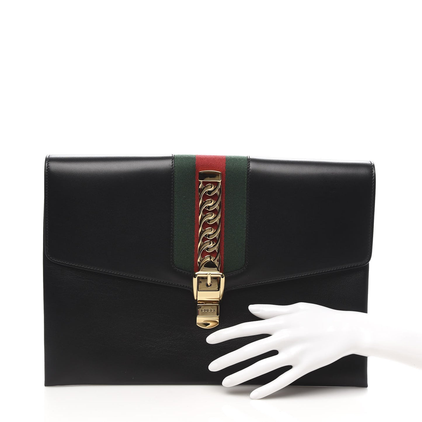 Calfskin Maxi Sylvie Clutch Black