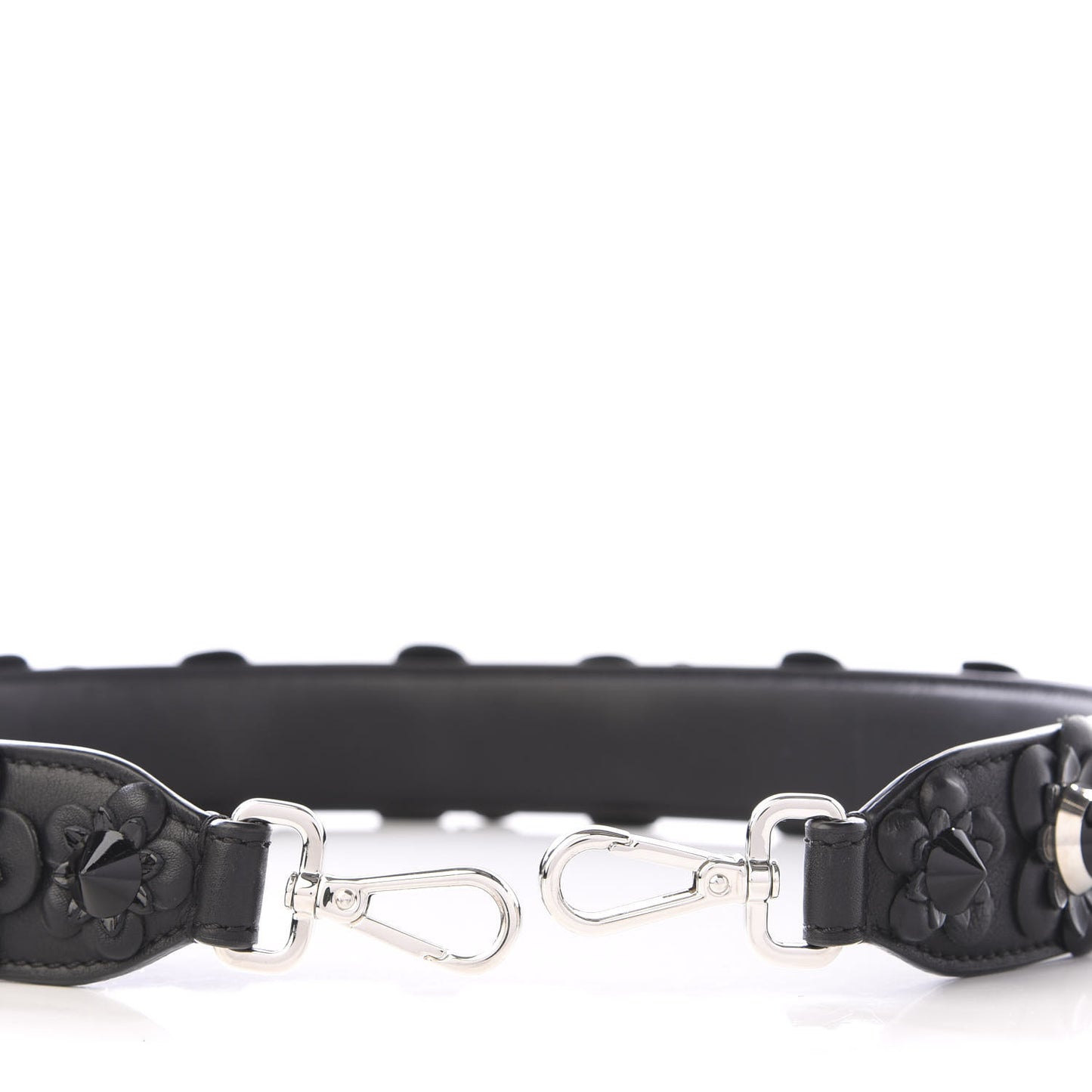 Vitello Dolce Nappa Patent Flowerland Studded Strap You Black