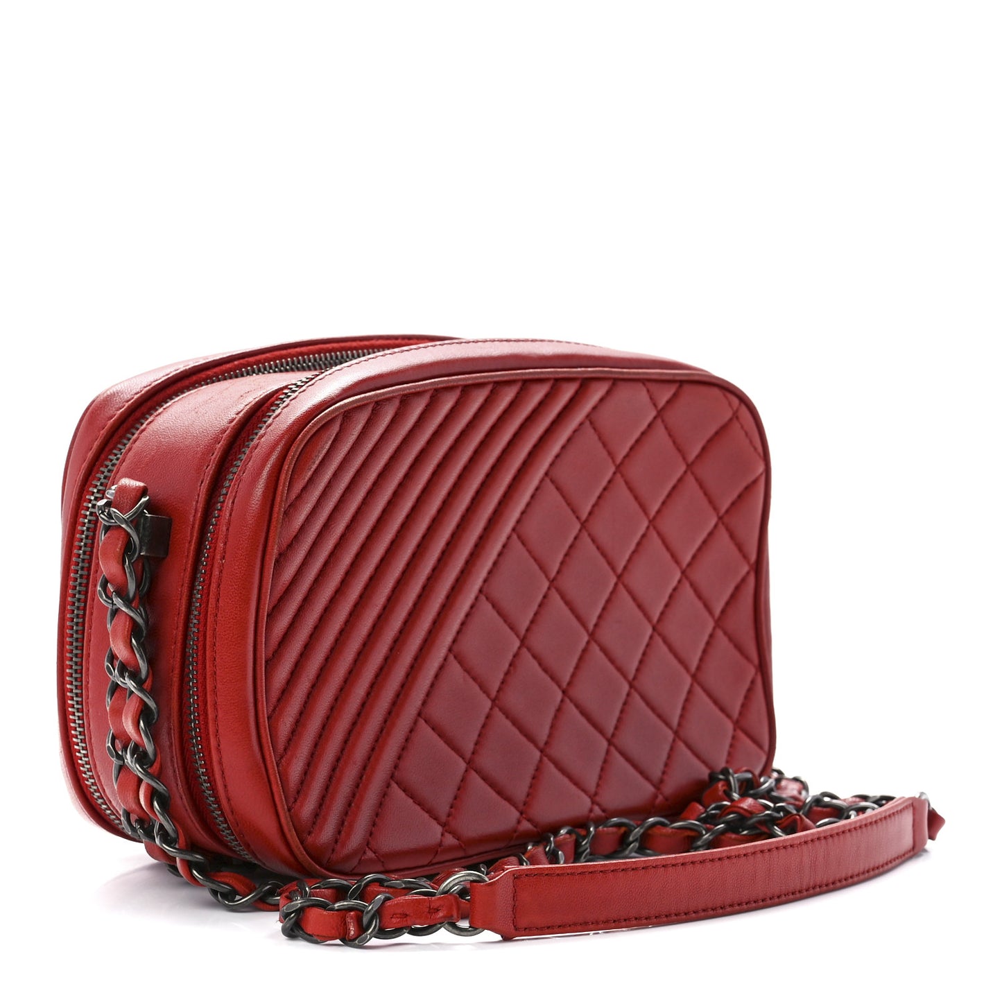 Lambskin Quilted Small Coco Boy Camera Case Red