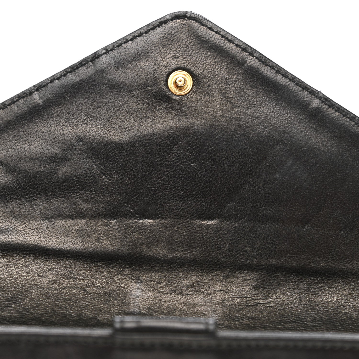 Chanel Lambskin Diamond Stitched Envelope Long Flap Wallet Black 8 of 9