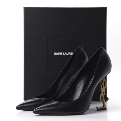 Saint Laurent Calfskin Opyum 110 Pumps 39 Black Gold 11 of 11