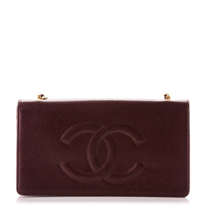 Chanel Caviar Timeless CC Wallet On Chain WOC Dark Brown 1 of 7