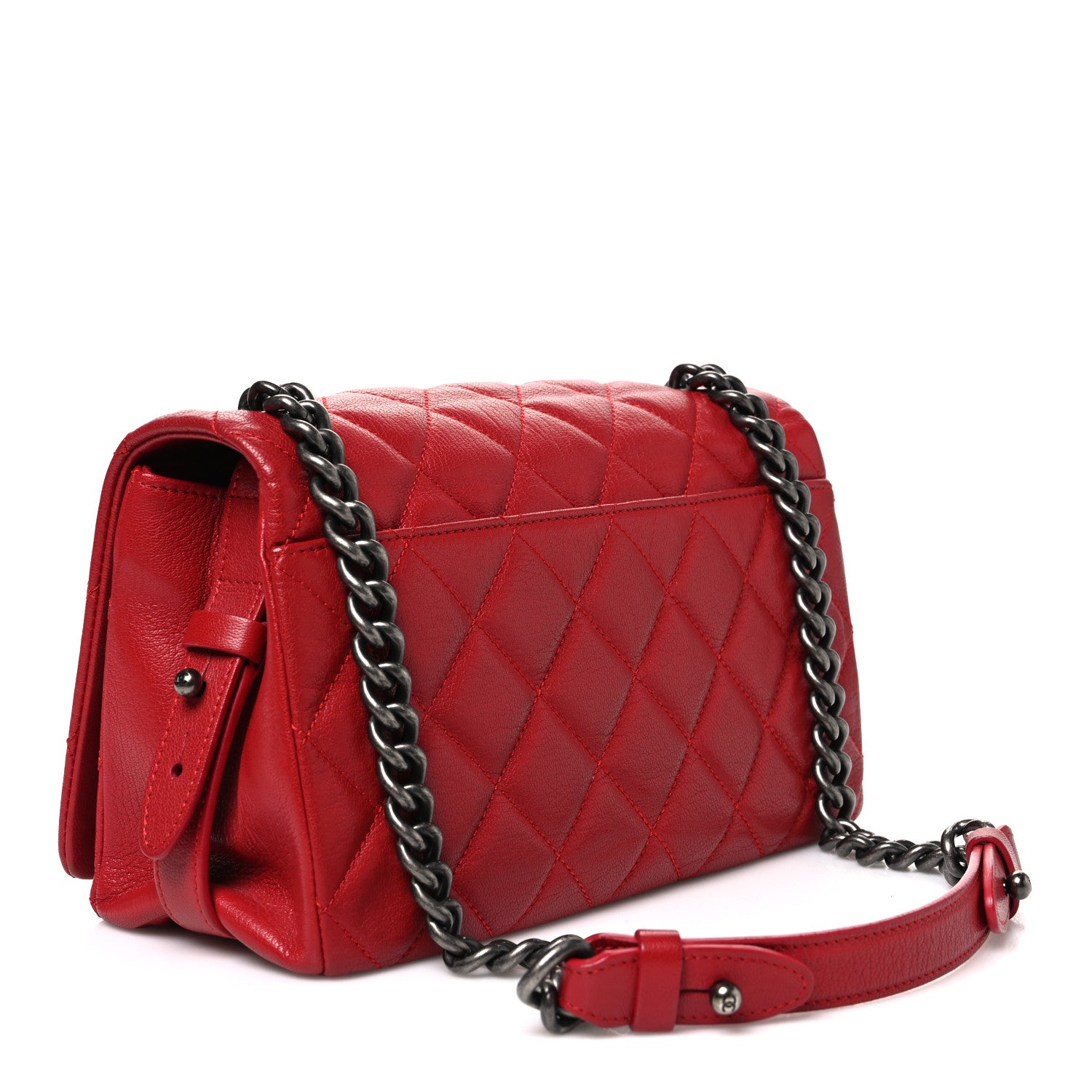 Chanel Goatskin Quilted Medium City Rock Flap Red 3 of 10