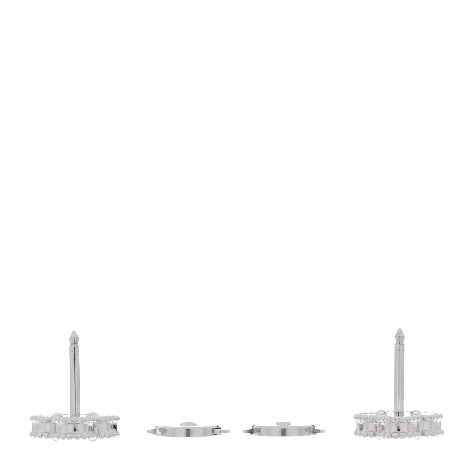Van Cleef & Arpels 18K White Gold Mother of Pearl Sweet Alhambra Earrings 3 of 5
