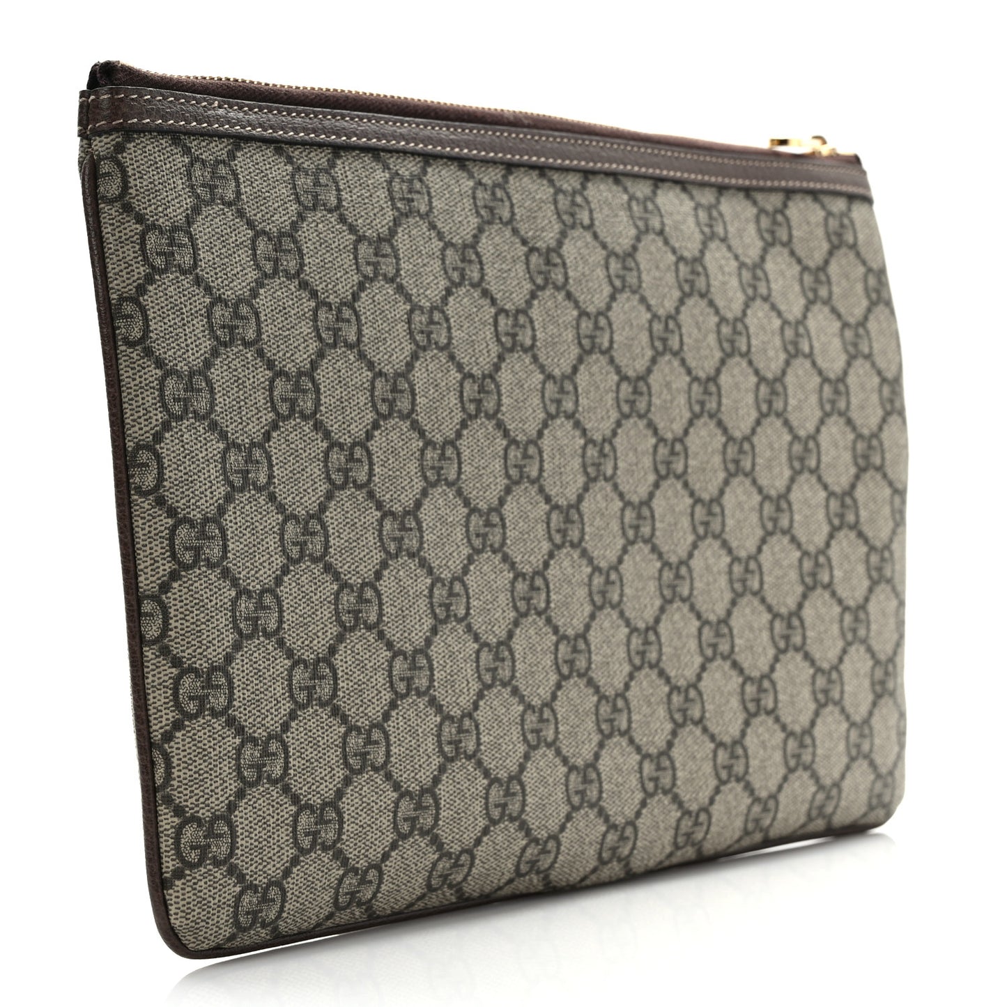 GG Supreme Monogram Large Ophidia Pouch Clutch Brown