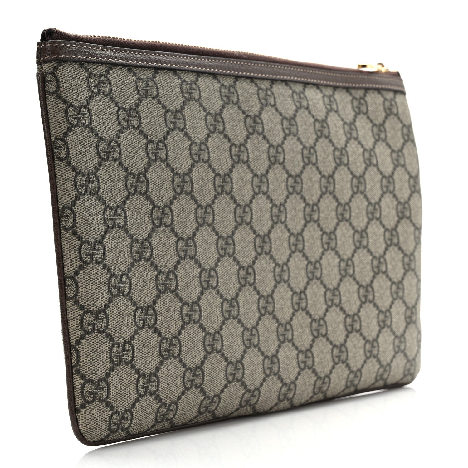Gucci GG Supreme Monogram Large Ophidia Pouch Clutch Brown 3 of 7