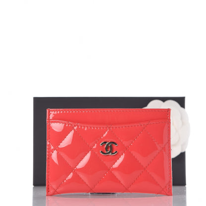 Chanel Patent Calfskin Quilted Card Holder Pink 8 of 8
