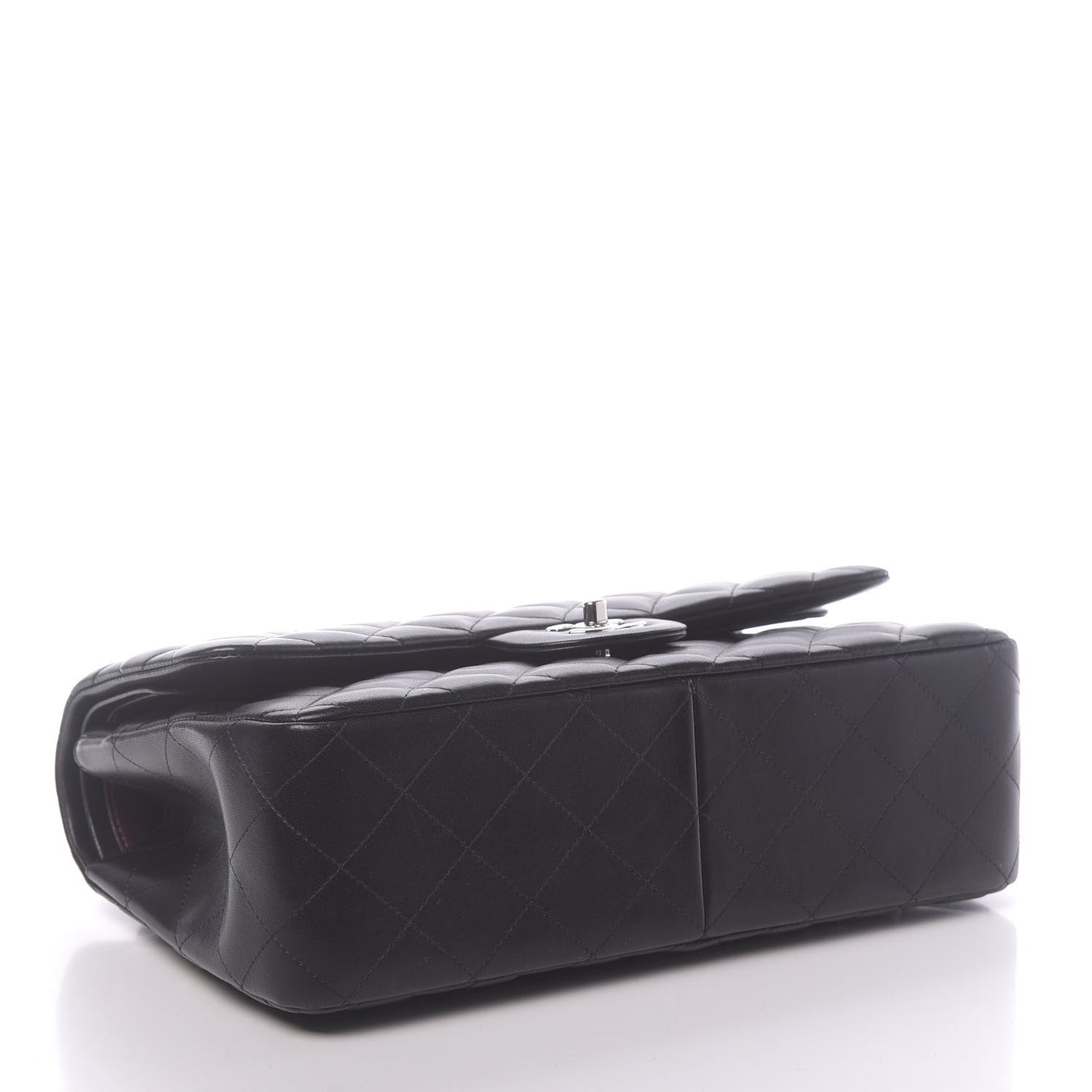 Lambskin Quilted Jumbo Double Flap Black