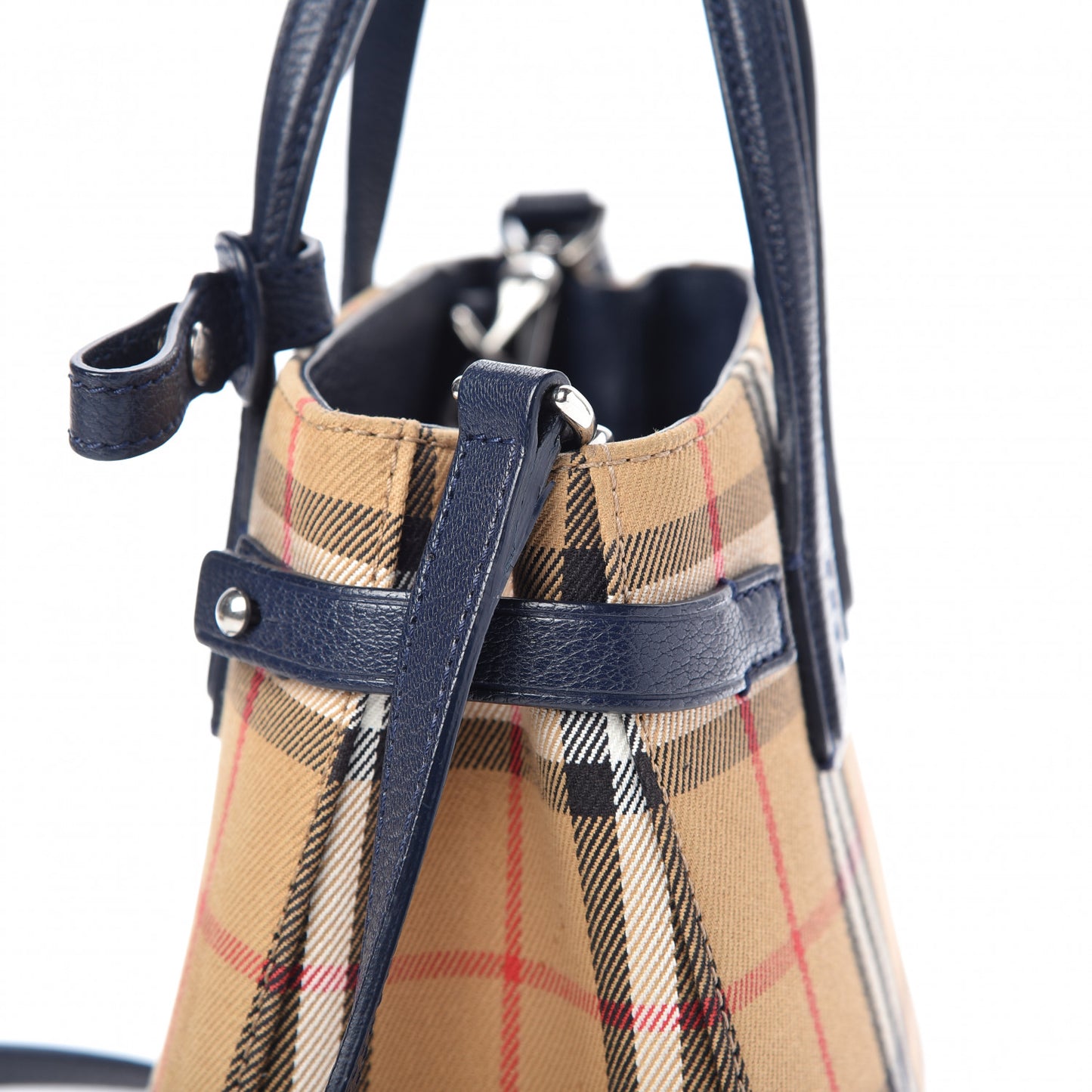 Goatskin Vintage Check Baby Banner Tote Regency Blue
