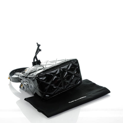 Chanel Patent Quilted Drawstring Shoulder Bag Black 4 of 7