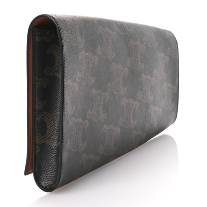 Celine Triomphe Canvas Asymmetric Clutch Tan 3 of 8