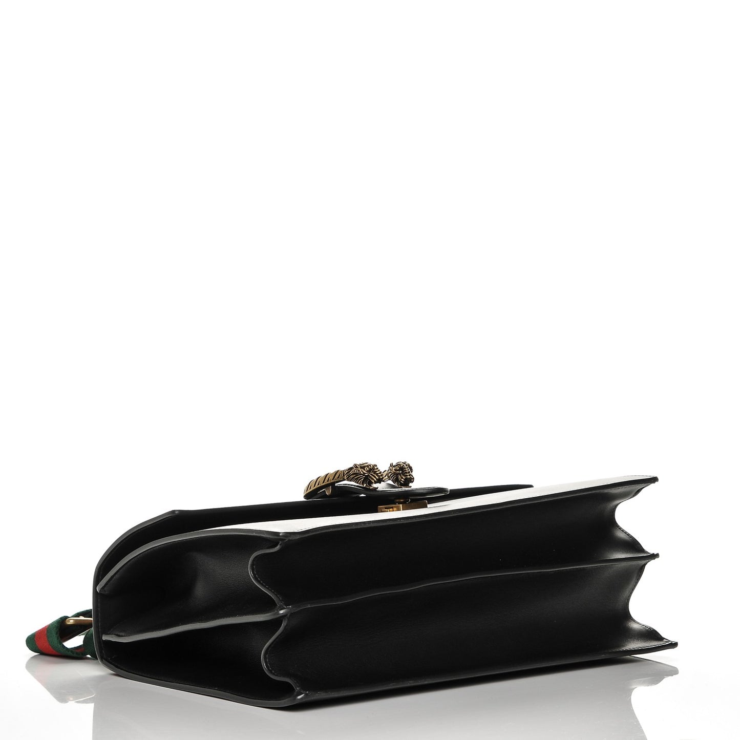 Moon Calfskin Web Large Dionysus Bamboo Top Handle Bag Black