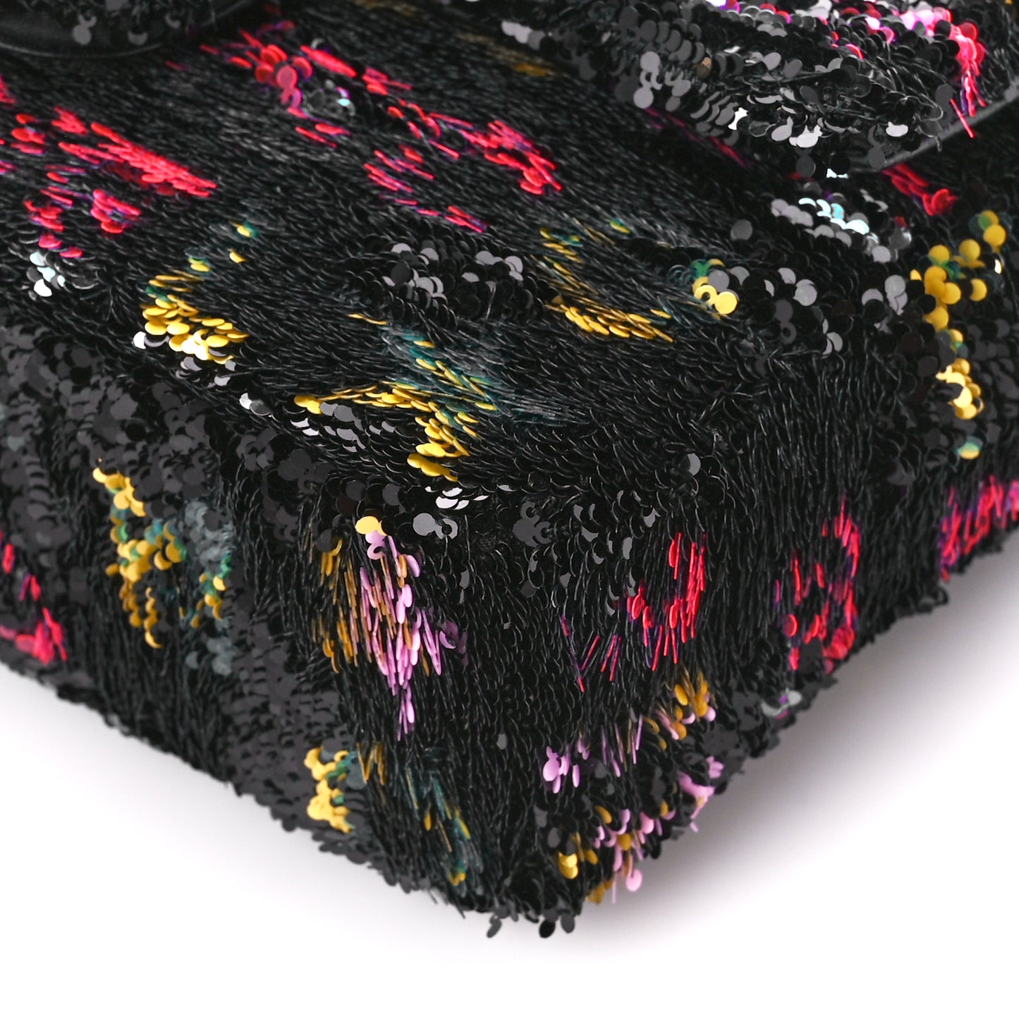 Sequin Logo CC Small Single Flap Black Multicolor