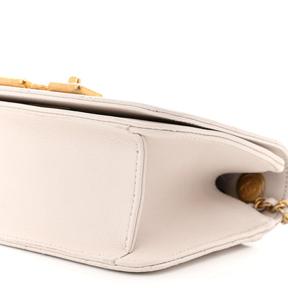 Chanel Calfskin Quilted Crystal Pearl Small Flap Bag White 10 of 10