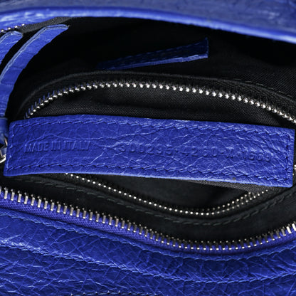 Balenciaga Agneau Classic Silver Hardware Mini City Logo Strap Bleu Electric Black 7 of 16