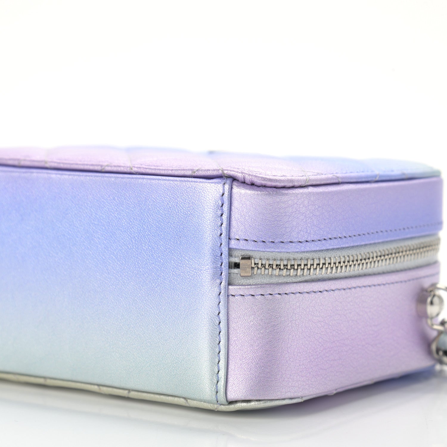 Chanel Metallic Gradient Calfskin Quilted Camera Case Blue Yellow Purple 10 of 10