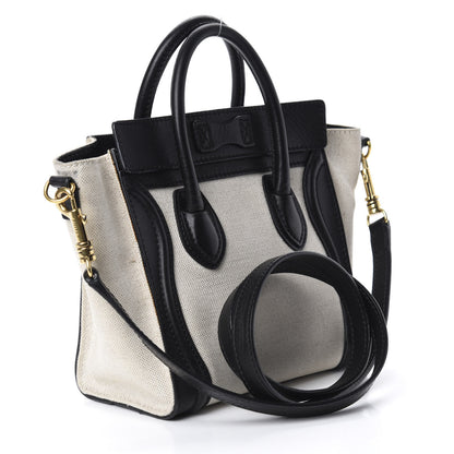 Celine Textile Smooth Calfskin Nano Bi-Color Luggage Beige 3 of 14