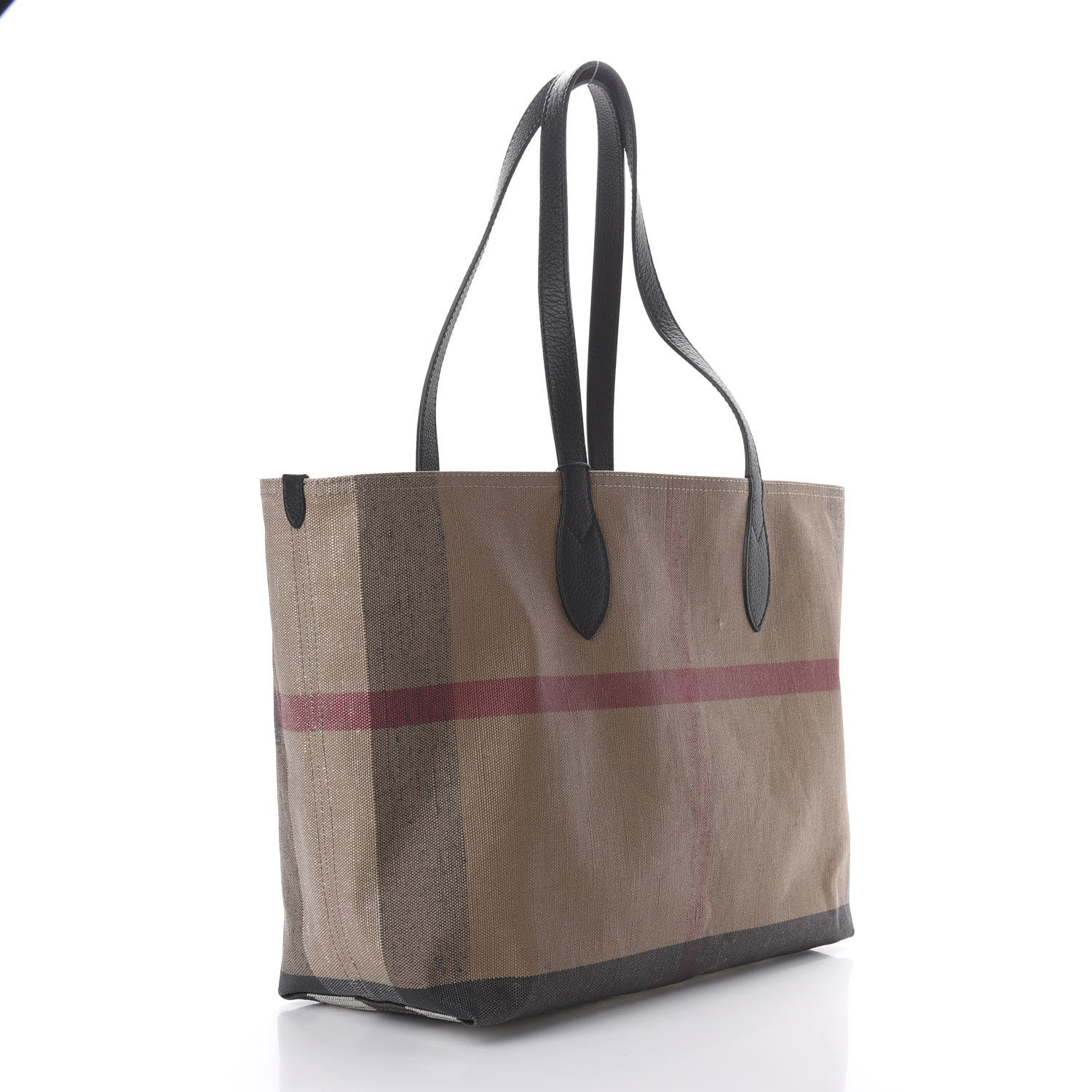 Burberry Coated Canvas Mega Check Medium Doodle Tote Black 3 of 9
