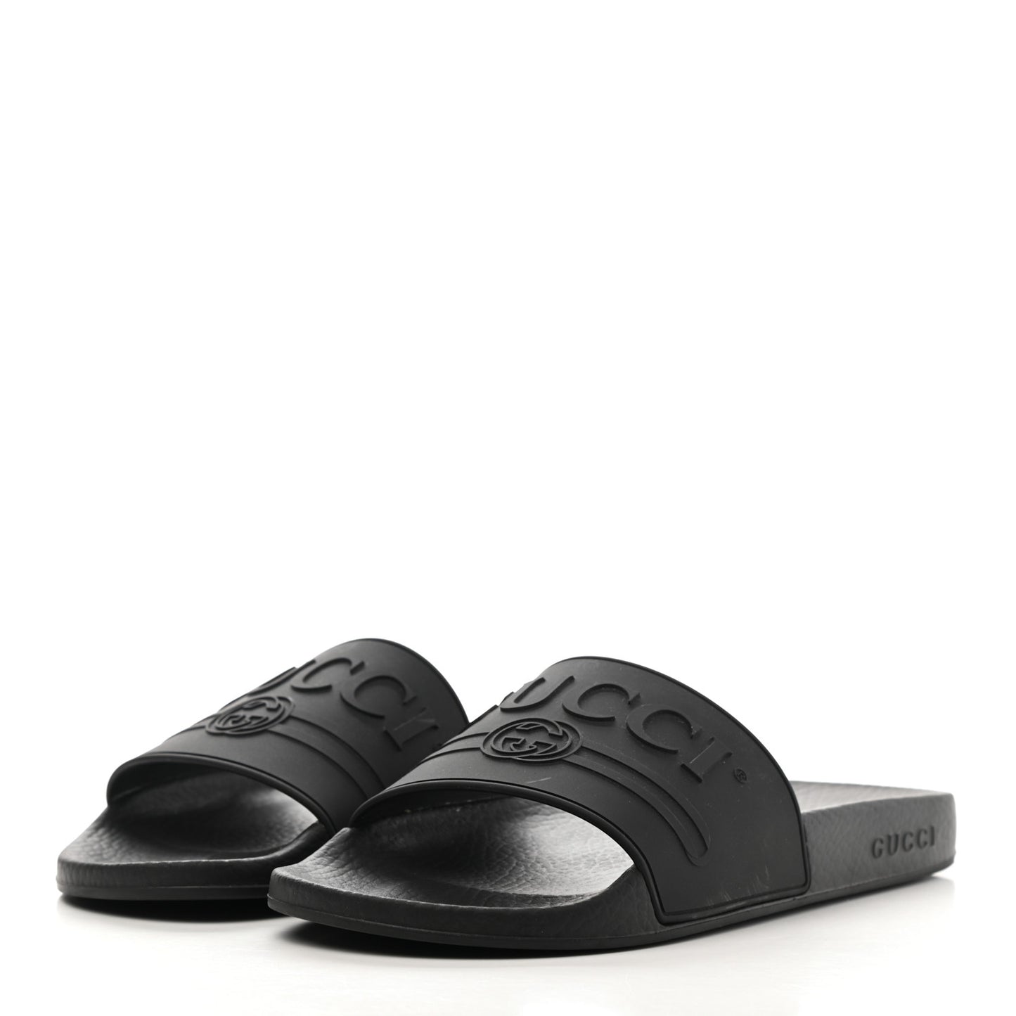 Rubber Womens Logo Slide Sandals 40 Black