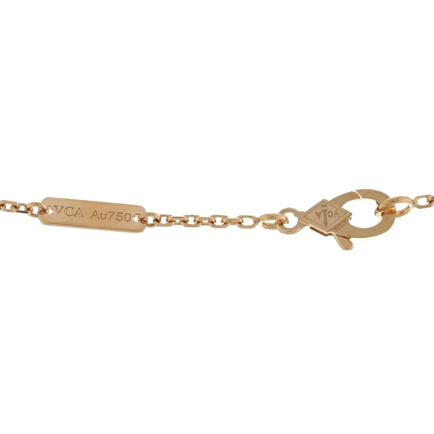Van Cleef & Arpels 18K Yellow Gold Diamond Vintage Alhambra Pendant Necklace 4 of 5