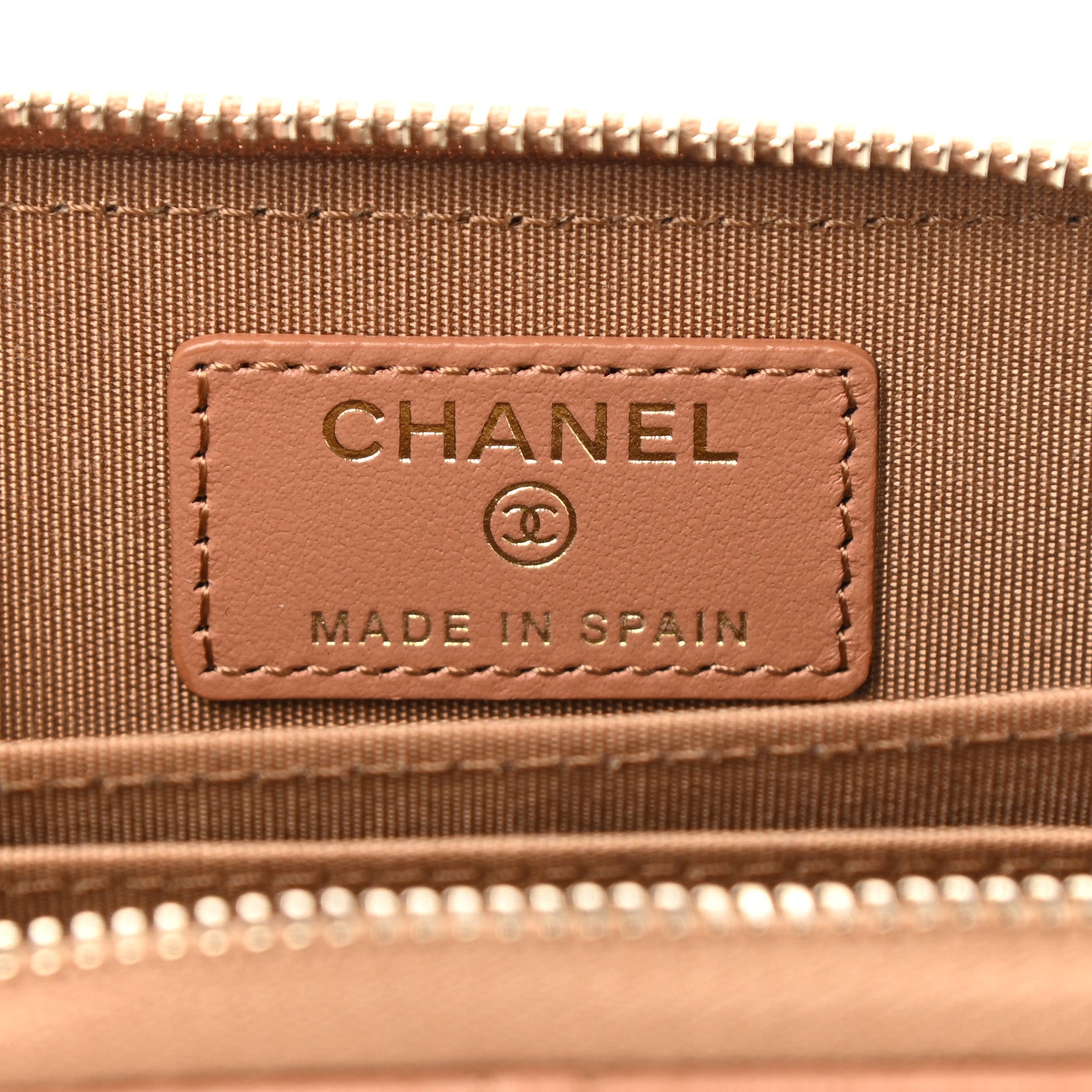 Chanel Lambskin Quilted Chanel 19 Zip Around Coin Purse Wallet Brown 7 of 9