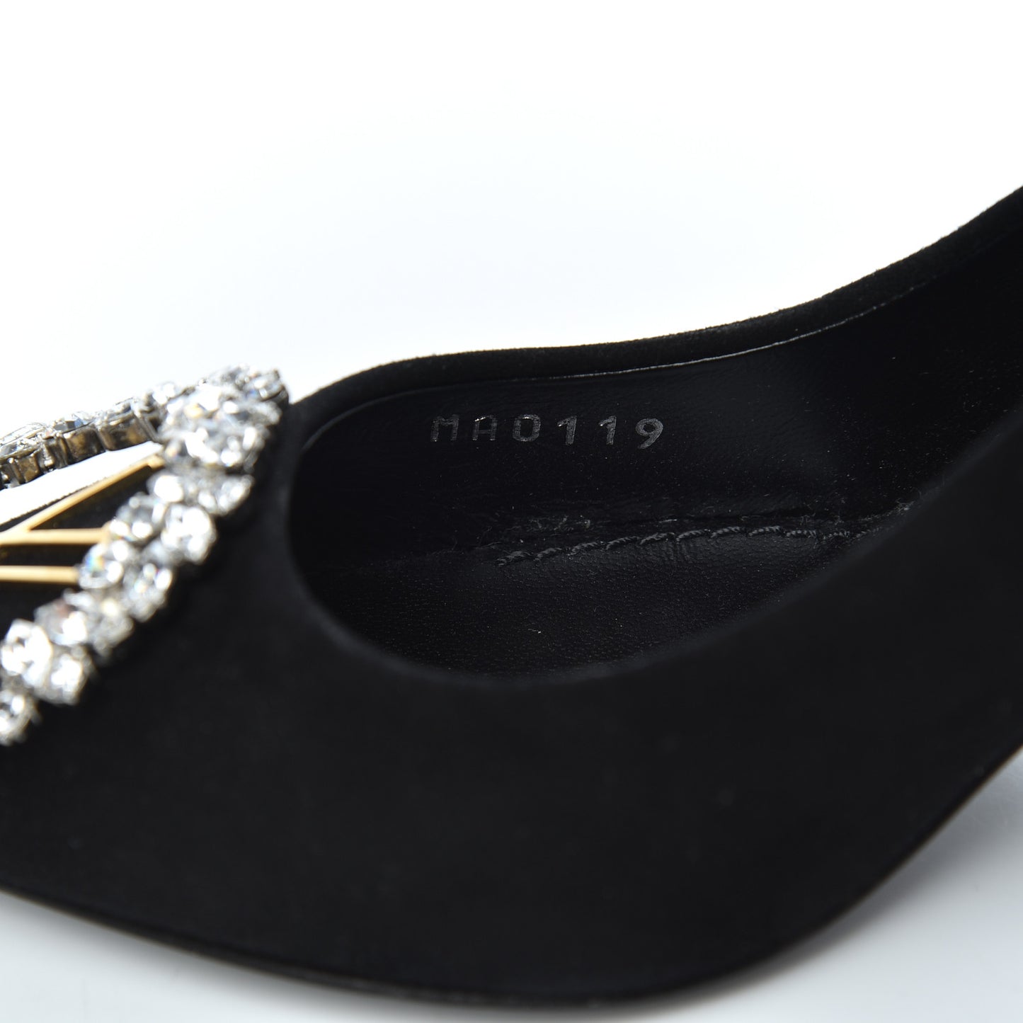 Suede Baby Goat Swarovski Crystal Madeleine Pumps 37 Black