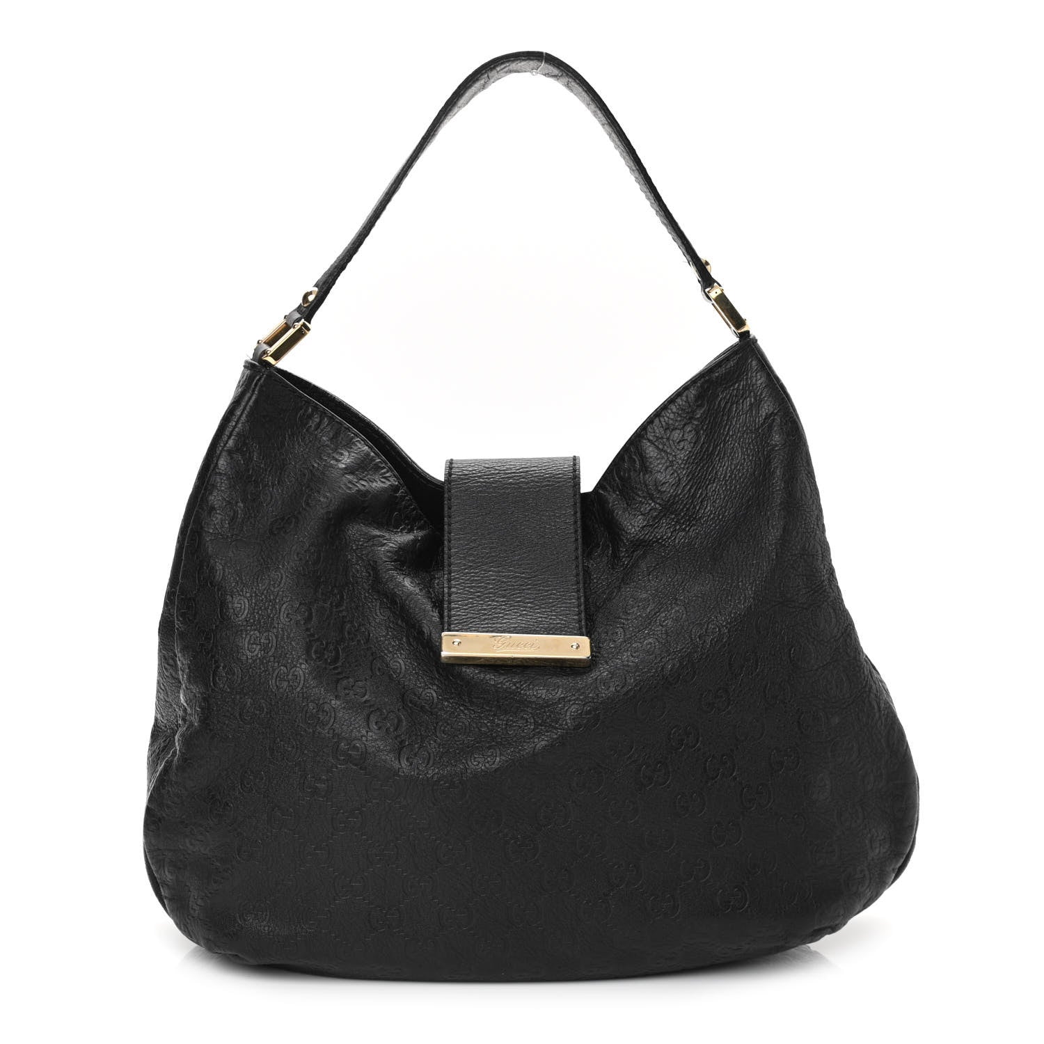 Gucci Guccissima Large New Ladies Web Hobo Black 1 of 10