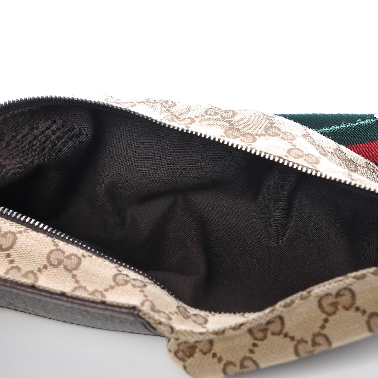 Monogram Web Belt Bag Dark Brown